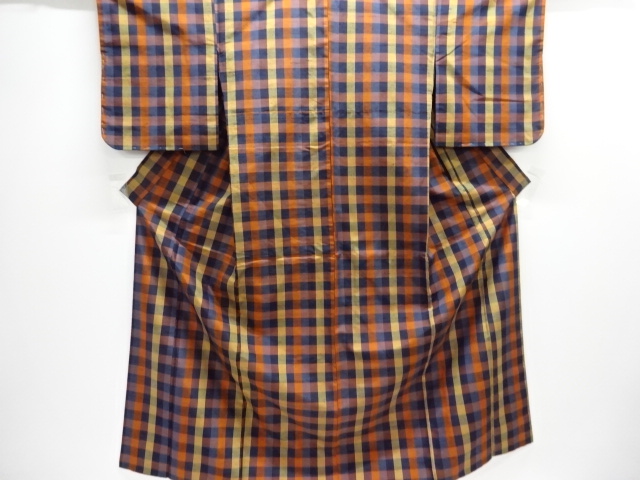 JAPANESE KIMONO / TSUMUGI / ENSEMBLE / WOVEN GRID